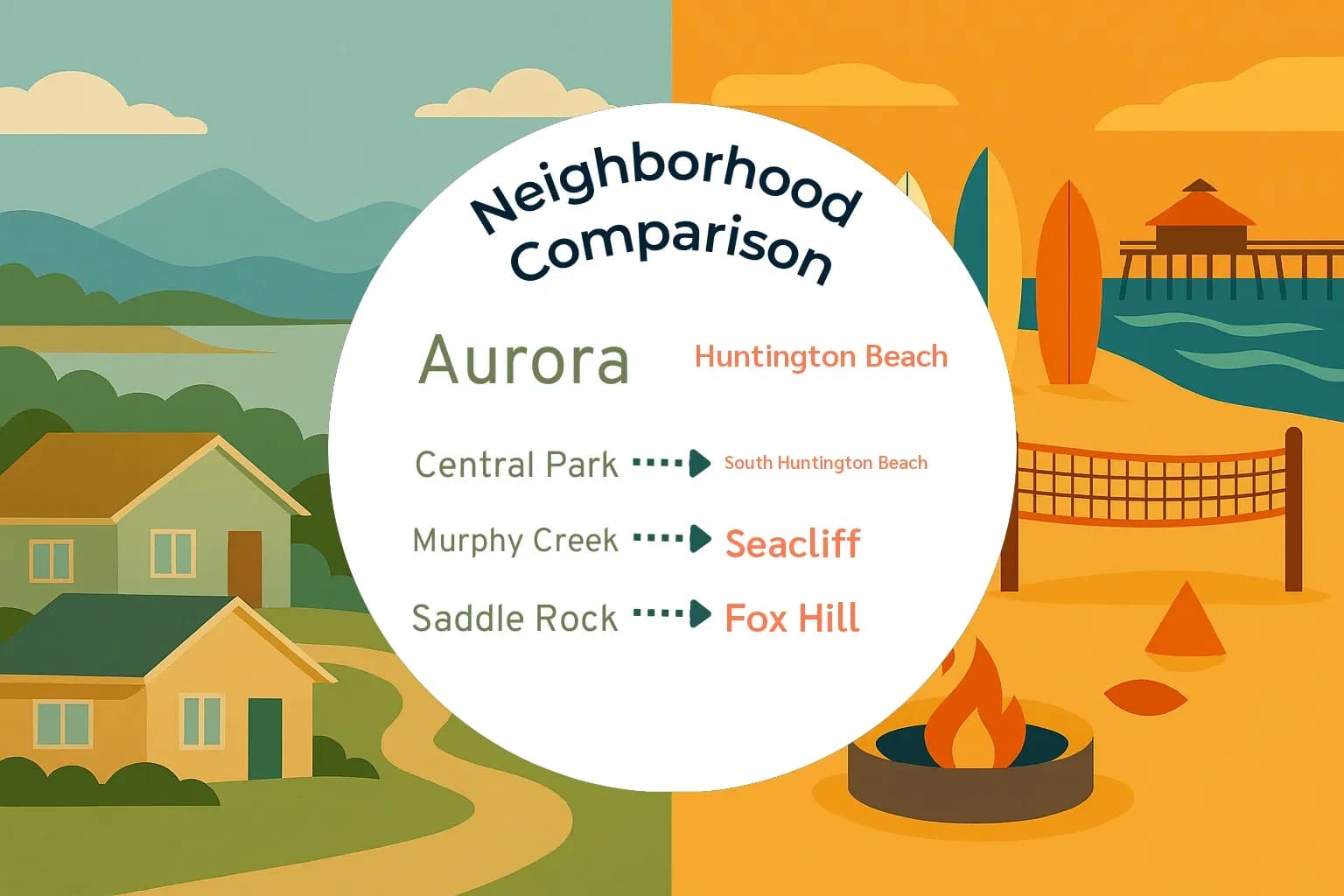 Aurora vs Huntington Beach Neighborhood Comparison