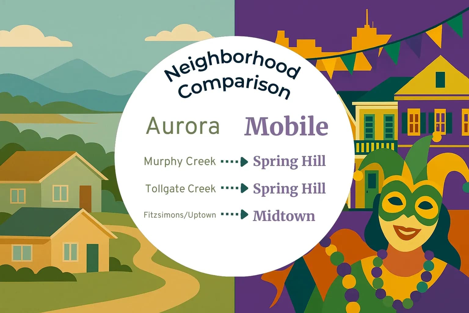 Aurora vs Mobile Neighborhood Comparison