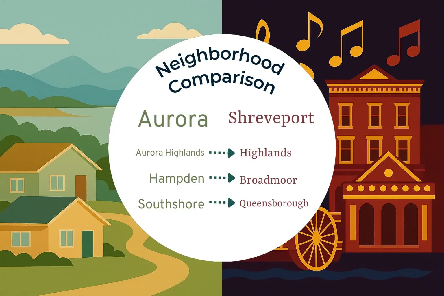 Aurora vs Shreveport Neighborhood Comparison