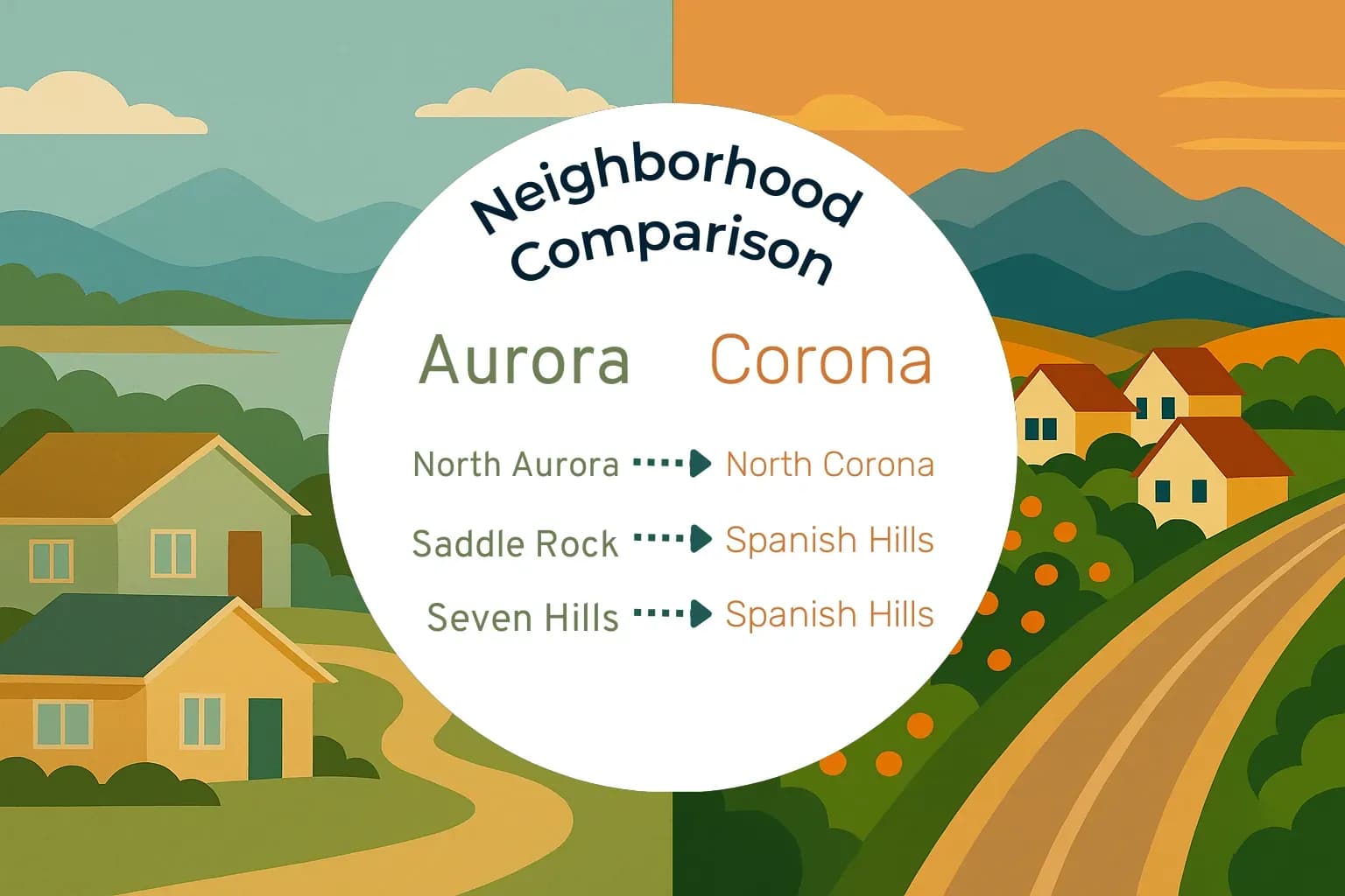 Aurora vs Corona Neighborhood Comparison