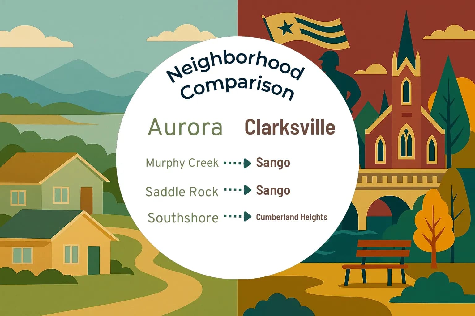 Aurora vs Clarksville Neighborhood Comparison
