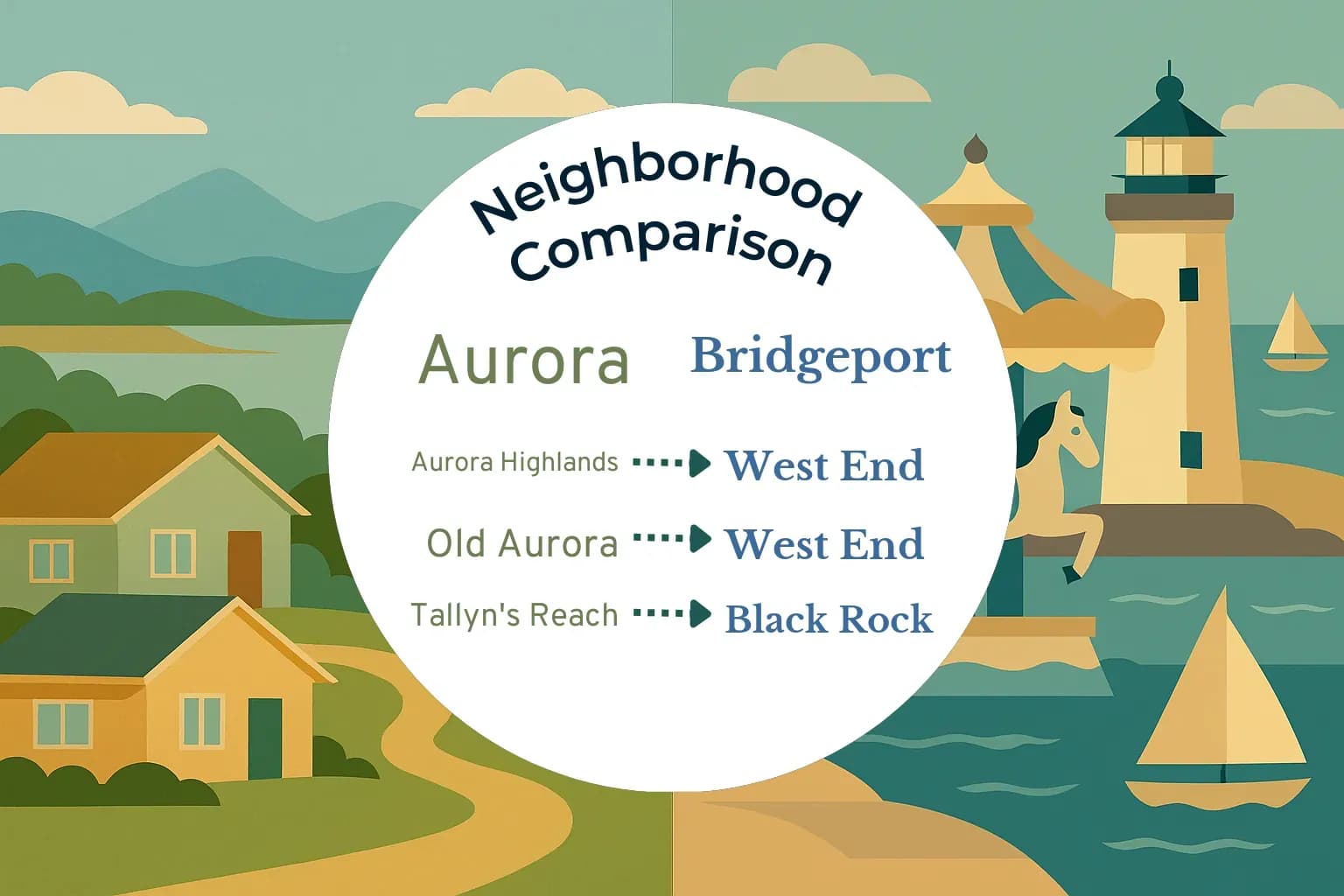 Aurora vs Bridgeport Neighborhood Comparison
