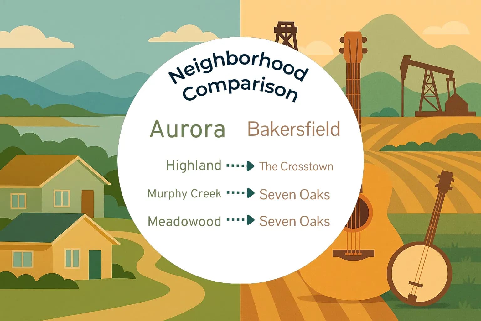Aurora vs Bakersfield Neighborhood Comparison