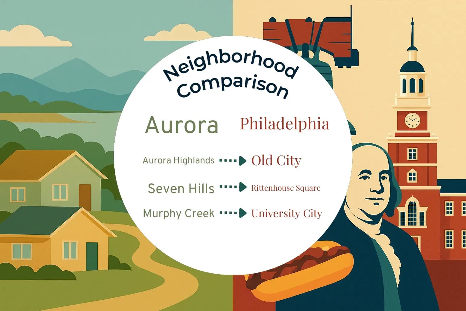 Aurora vs Philadelphia Neighborhood Comparison