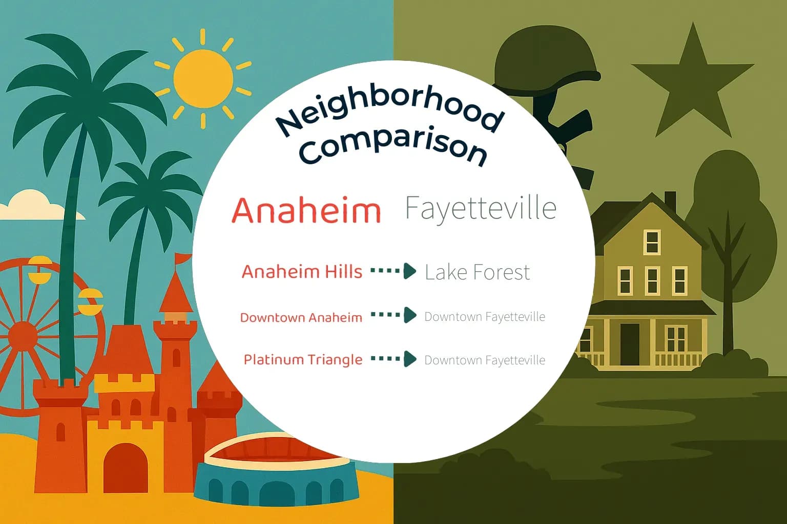 Anaheim vs Fayetteville Neighborhood Comparison