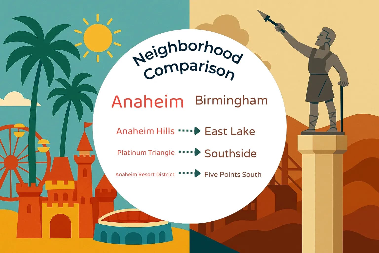 Anaheim vs Birmingham Neighborhood Comparison