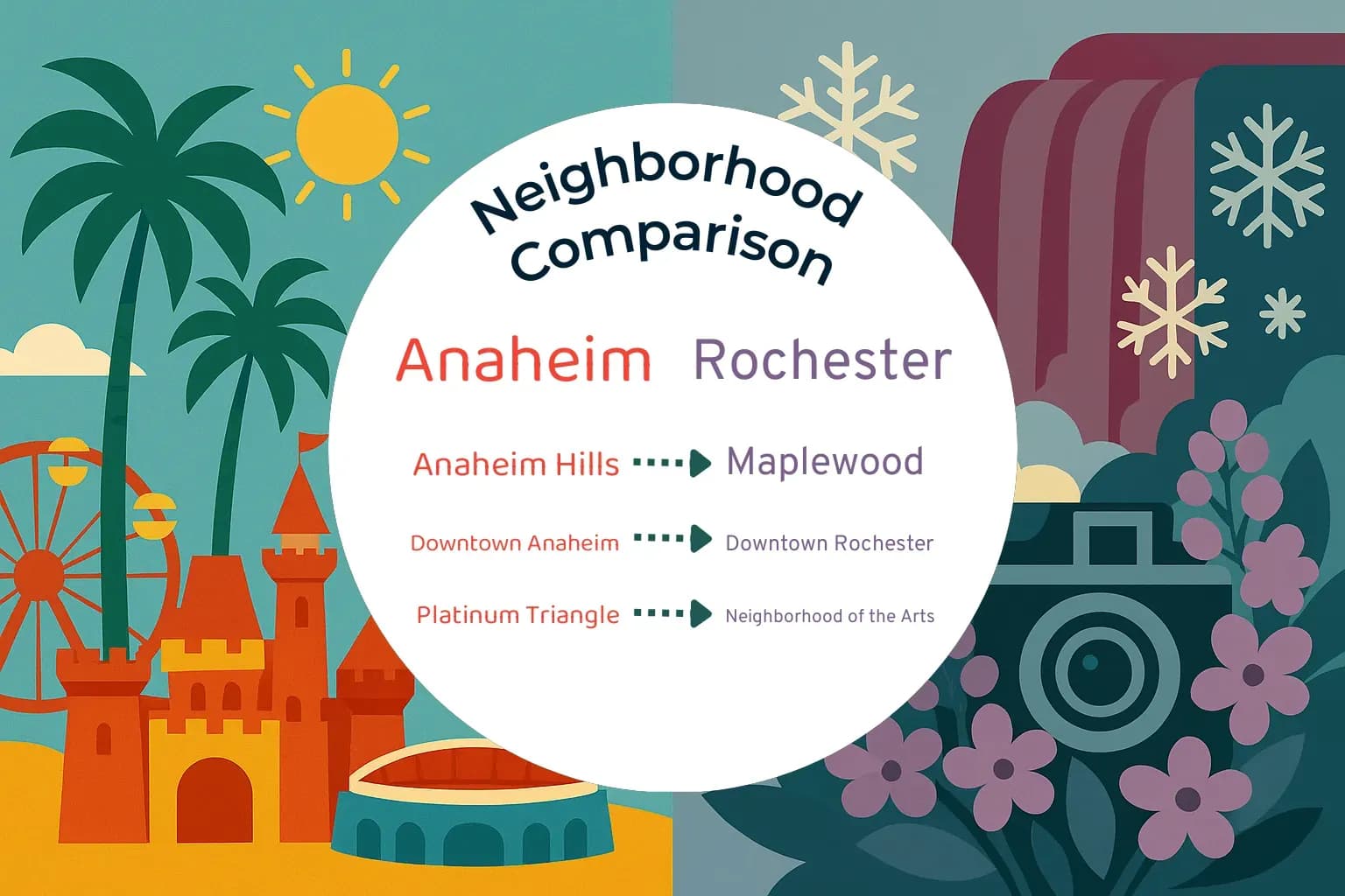Anaheim vs Rochester Neighborhood Comparison