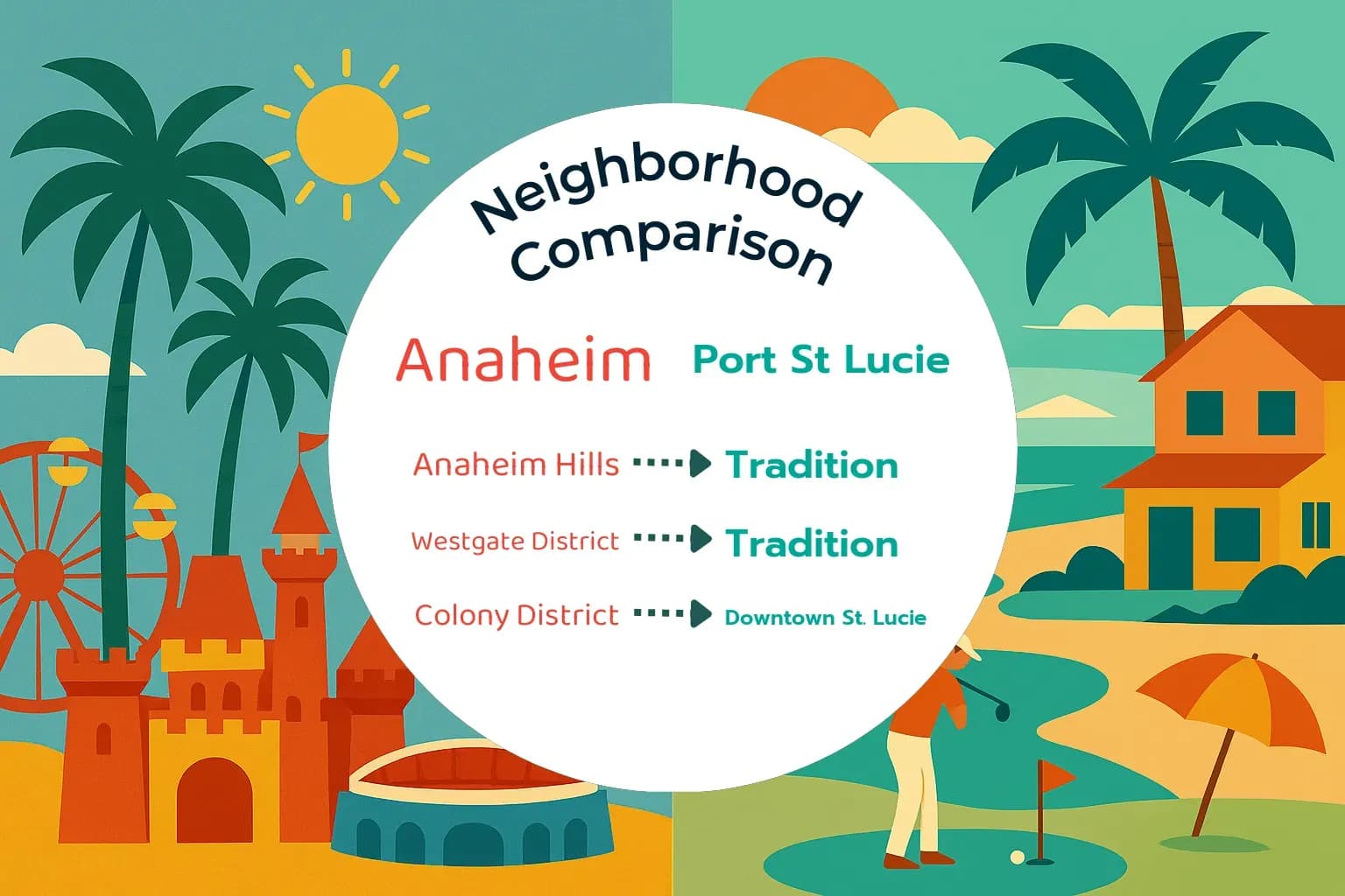 Anaheim vs Port St. Lucie Neighborhood Comparison