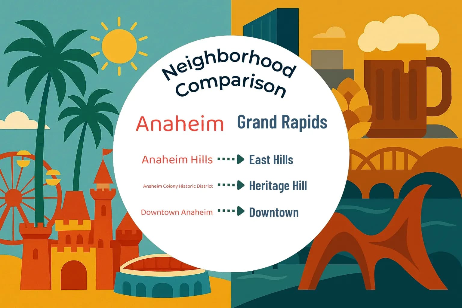 Anaheim vs Grand Rapids Neighborhood Comparison