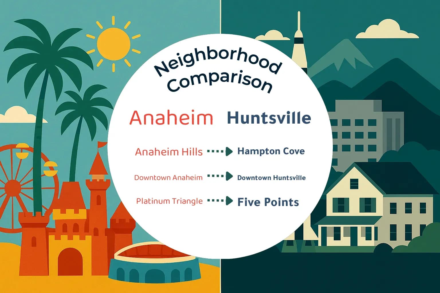 Anaheim vs Huntsville Neighborhood Comparison