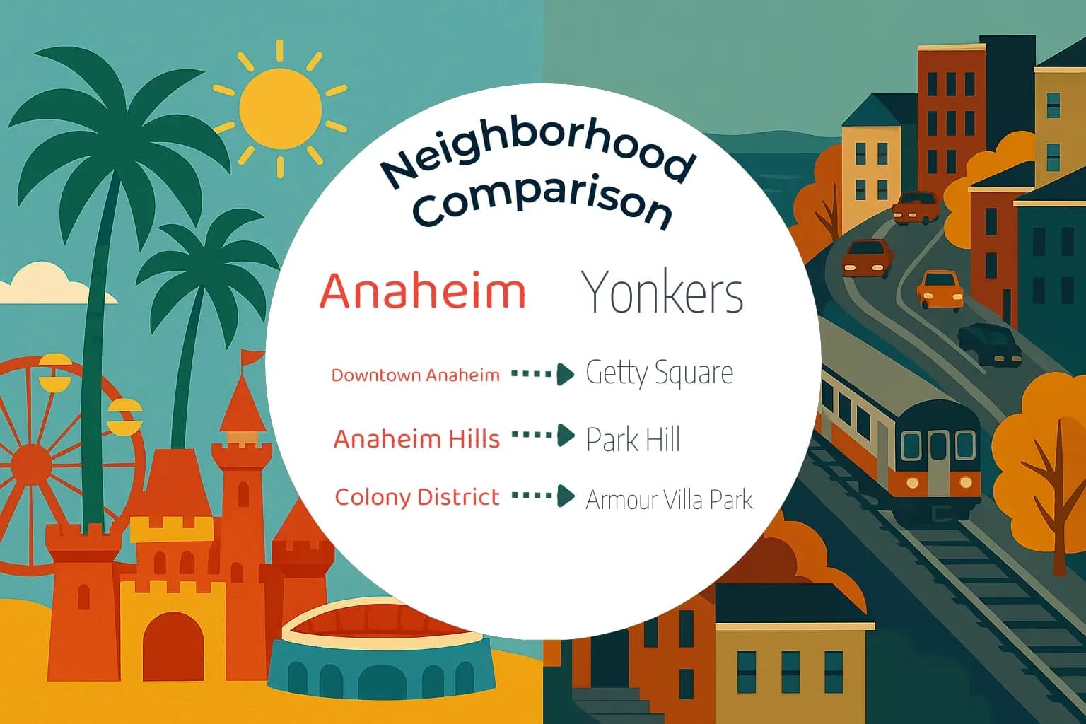 Anaheim vs Yonkers Neighborhood Comparison