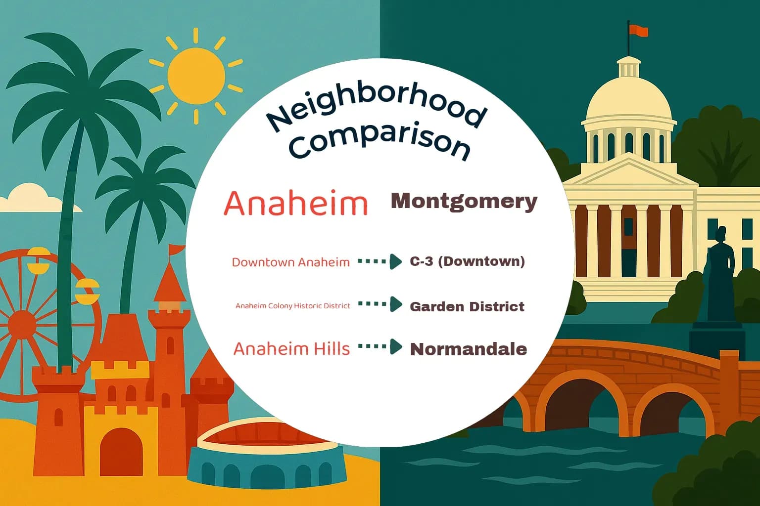 Anaheim vs Montgomery Neighborhood Comparison