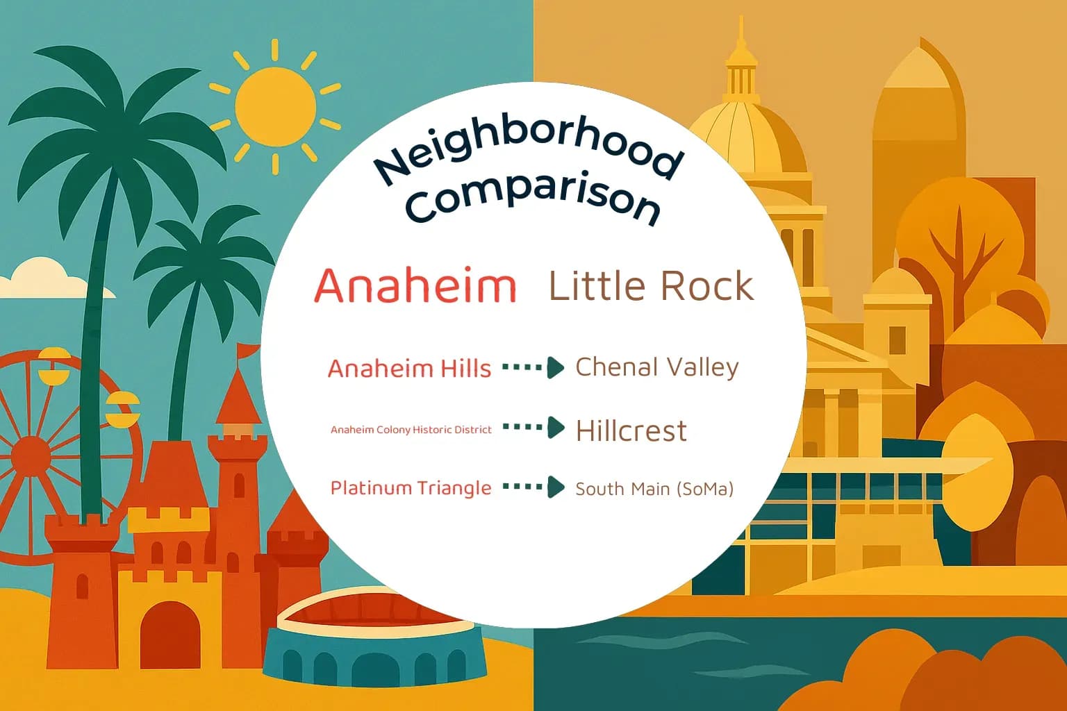 Anaheim vs Little Rock Neighborhood Comparison