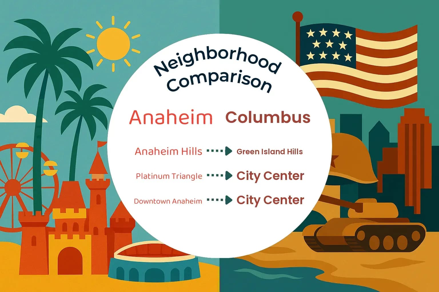 Anaheim vs Columbus Neighborhood Comparison