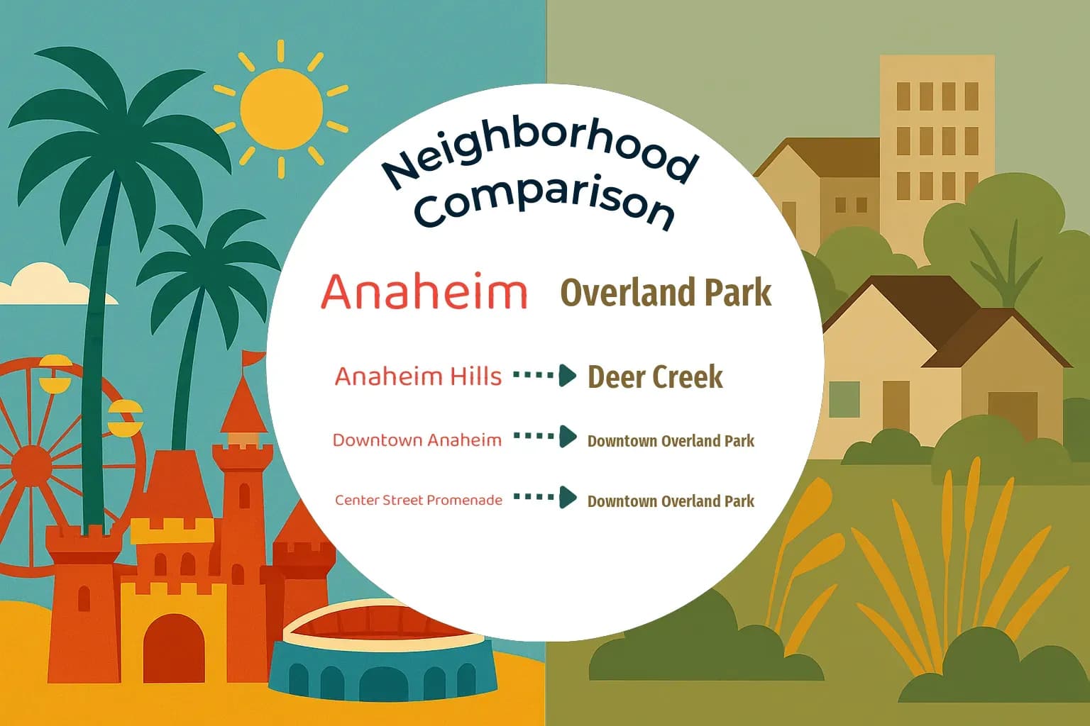 Anaheim vs Overland Park Neighborhood Comparison