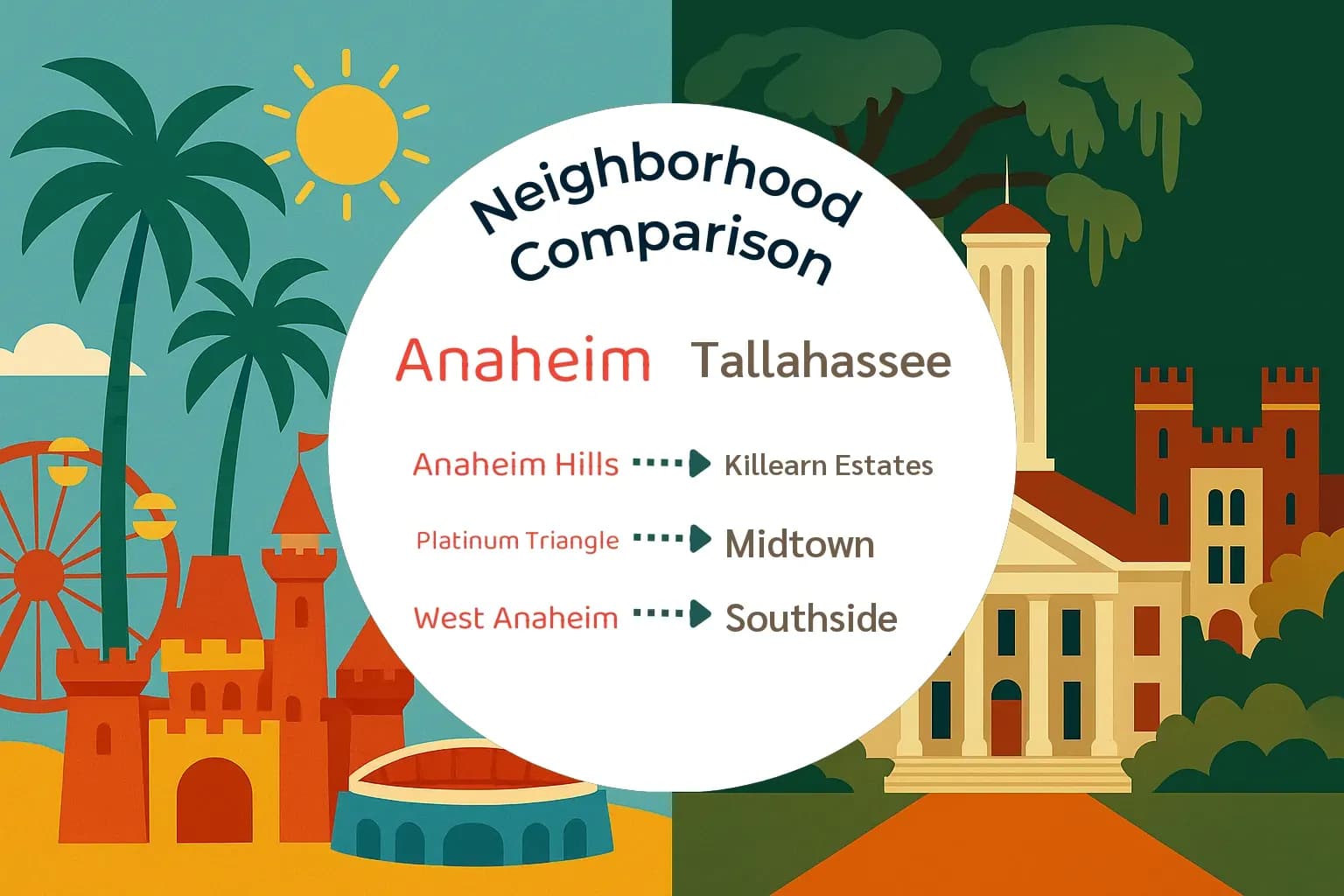 Anaheim vs Tallahassee Neighborhood Comparison