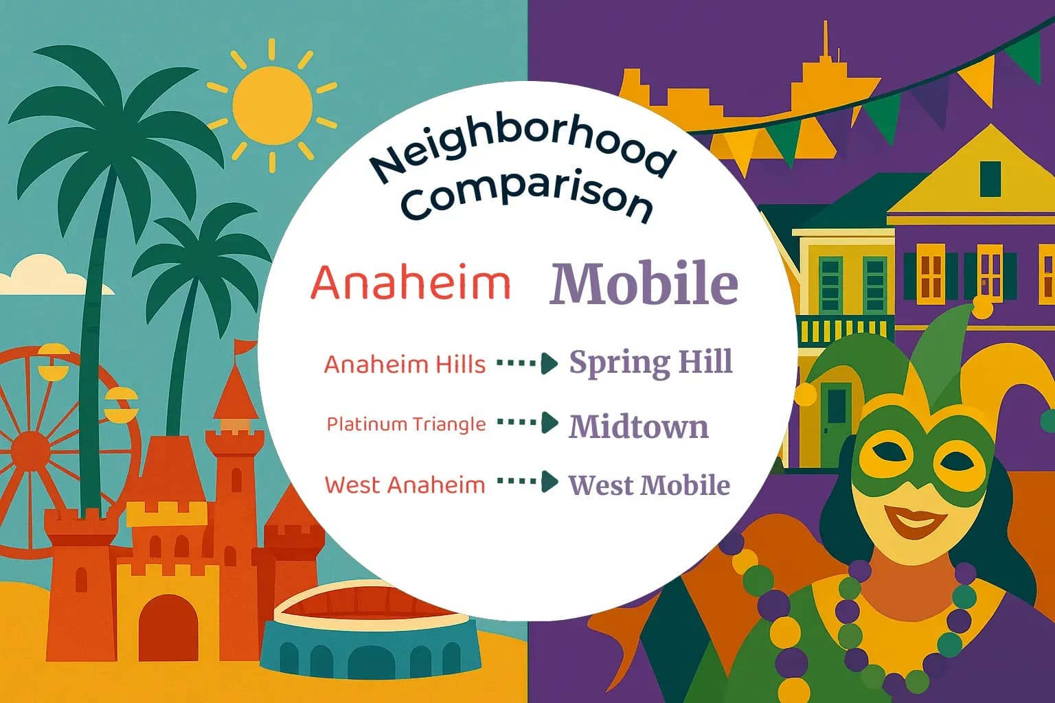 Anaheim vs Mobile Neighborhood Comparison