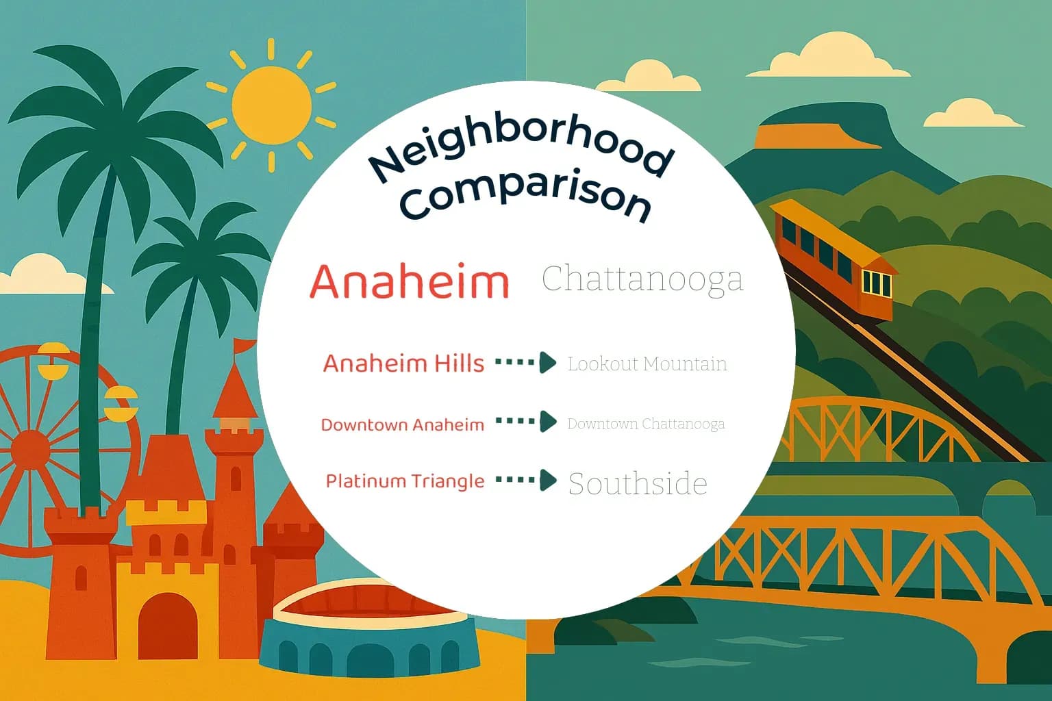 Anaheim vs Chattanooga Neighborhood Comparison