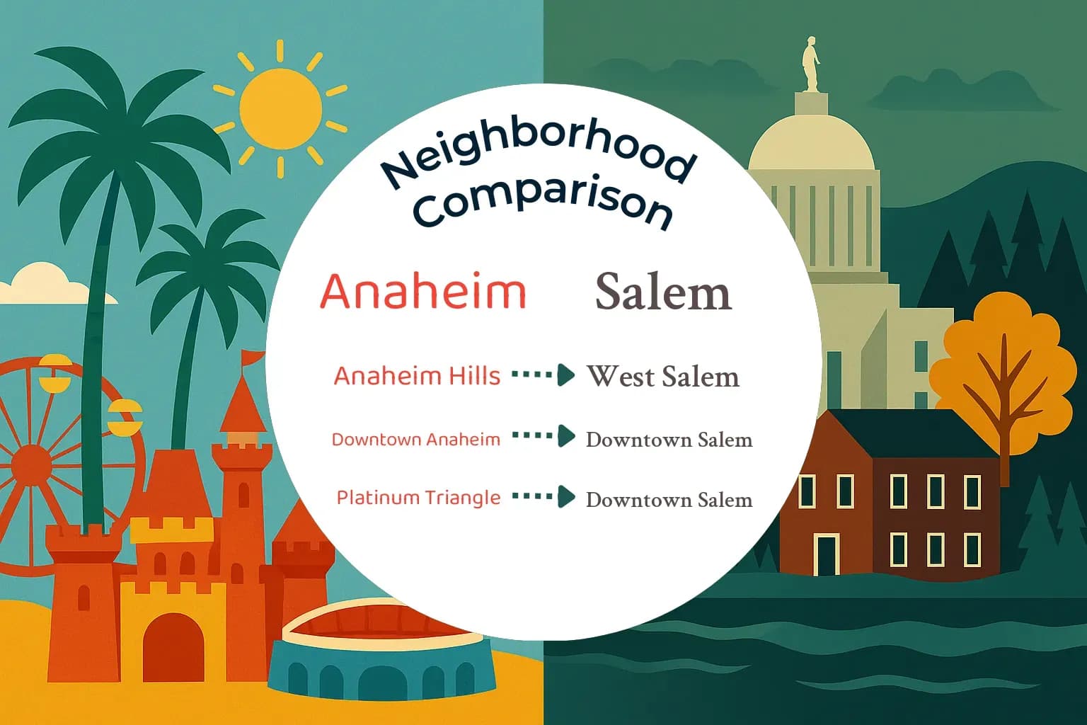 Anaheim vs Salem Neighborhood Comparison
