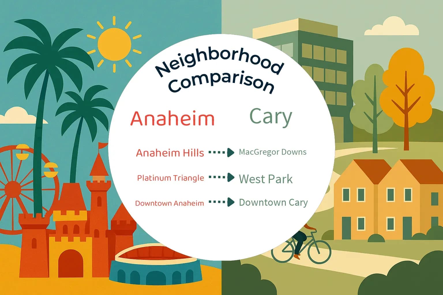 Anaheim vs Cary Neighborhood Comparison