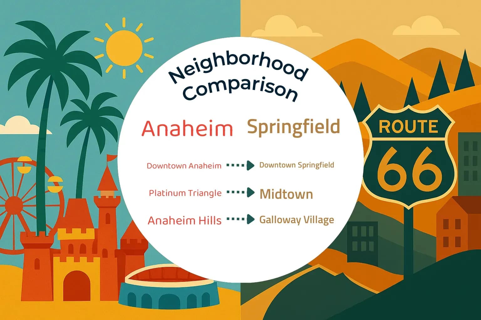 Anaheim vs Springfield Neighborhood Comparison