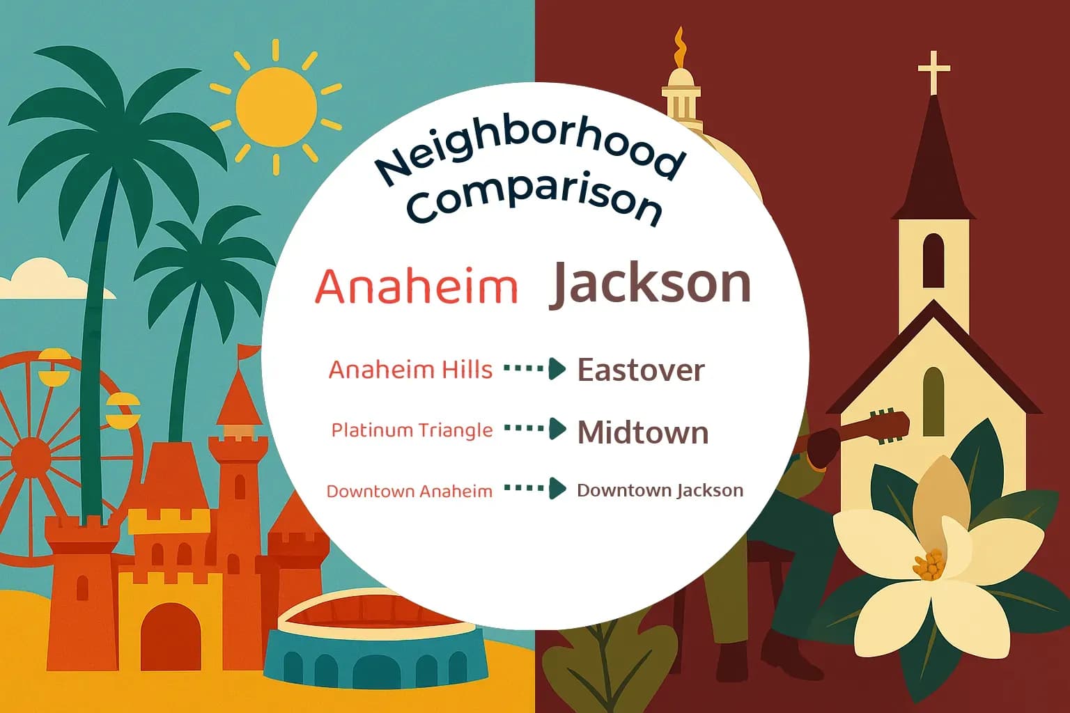 Anaheim vs Jackson Neighborhood Comparison