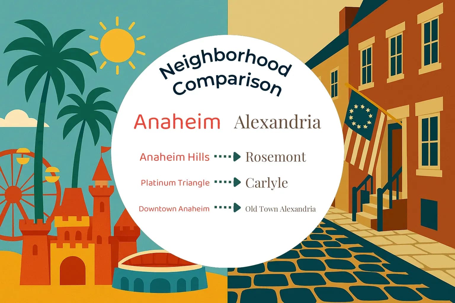 Anaheim vs Alexandria Neighborhood Comparison
