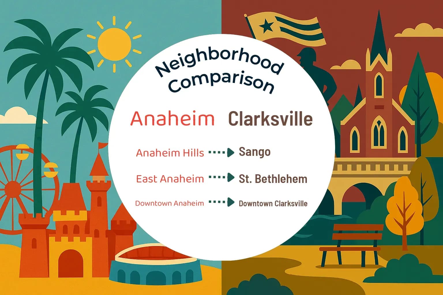 Anaheim vs Clarksville Neighborhood Comparison