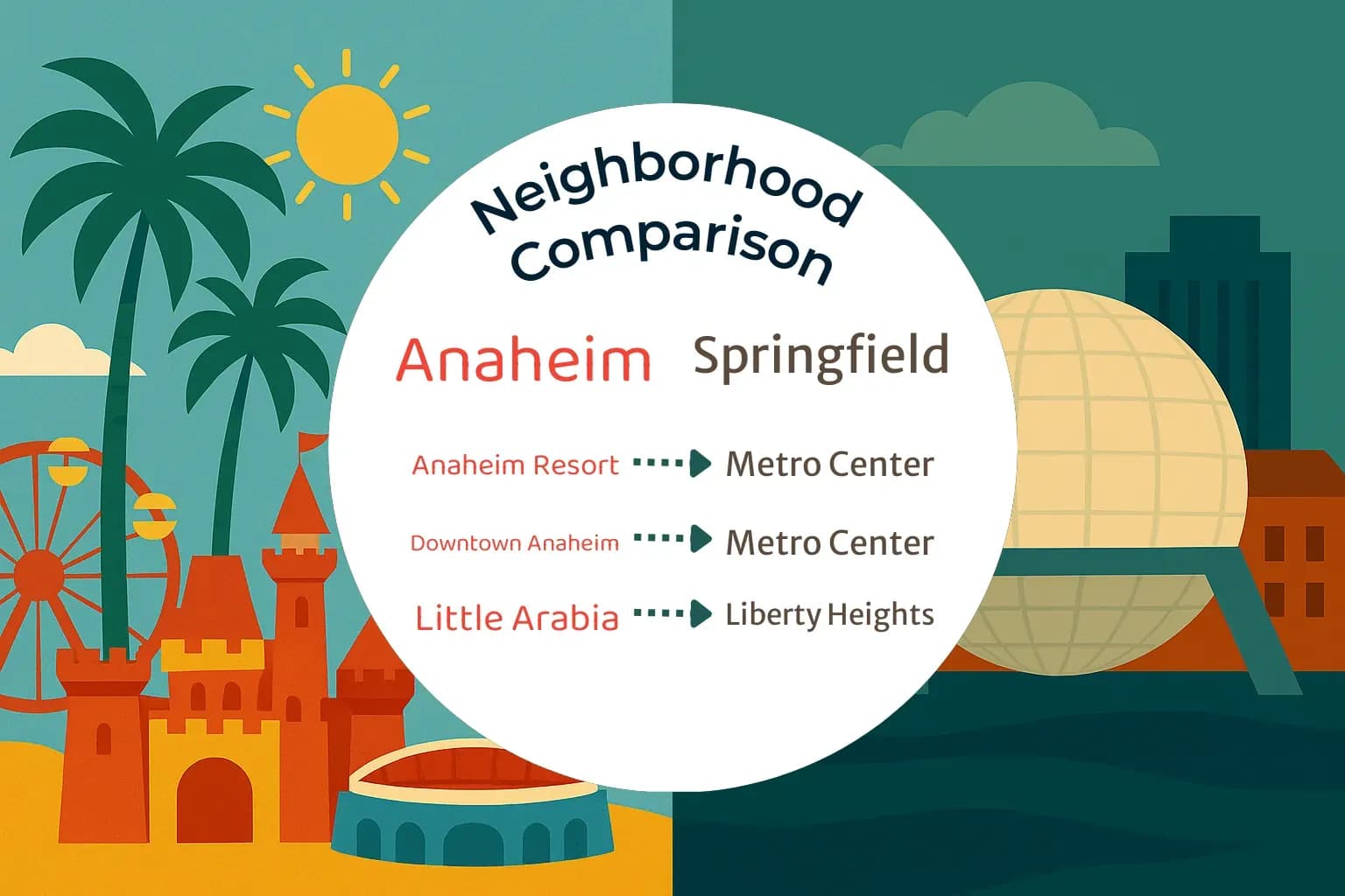 Anaheim vs Springfield Neighborhood Comparison