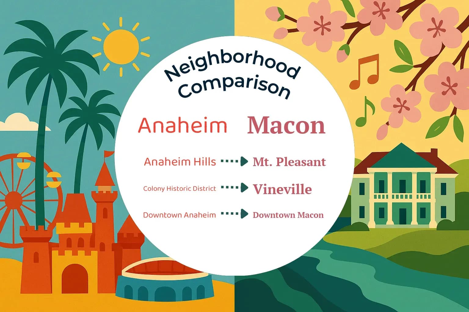 Anaheim vs Macon Neighborhood Comparison