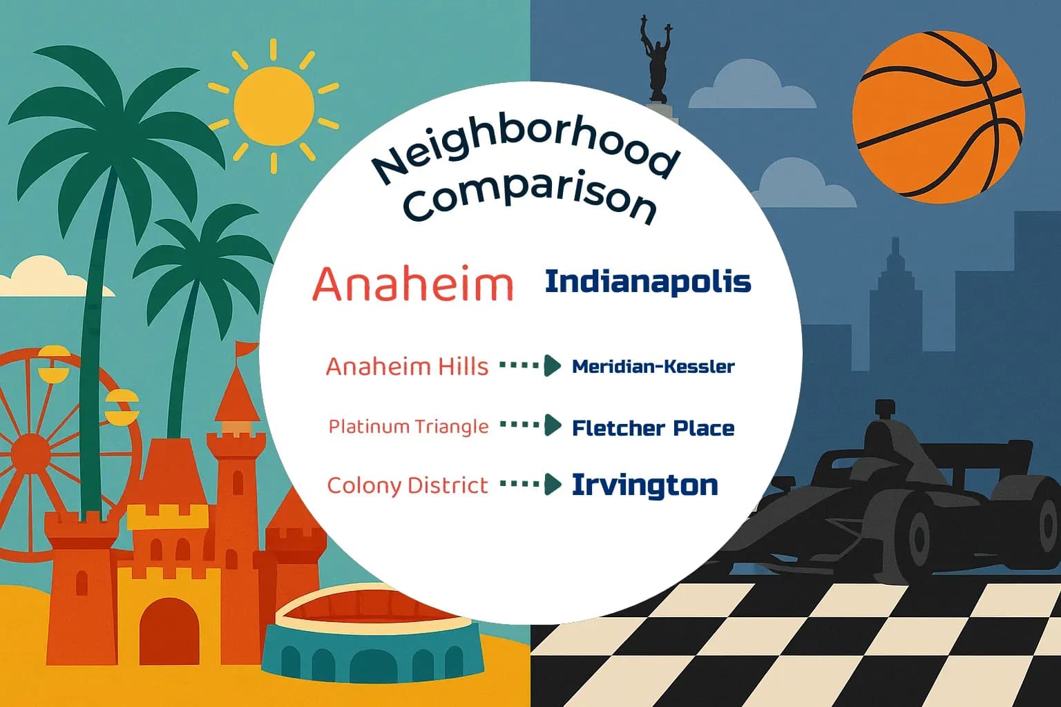 Anaheim vs Indianapolis Neighborhood Comparison