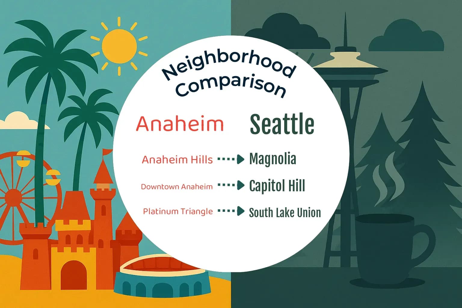 Anaheim vs Seattle Neighborhood Comparison
