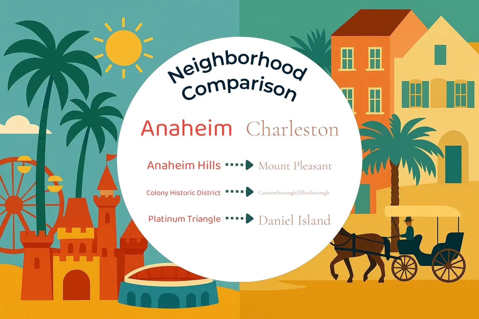Anaheim vs Charleston Neighborhood Comparison