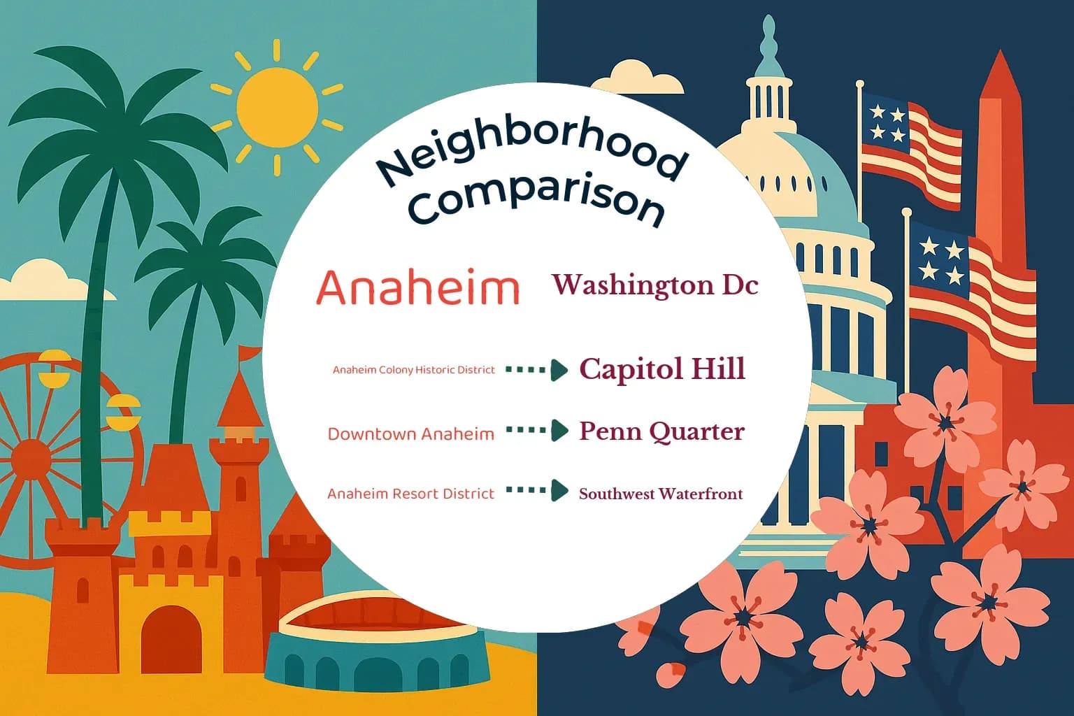 Anaheim vs Washington DC Neighborhood Comparison
