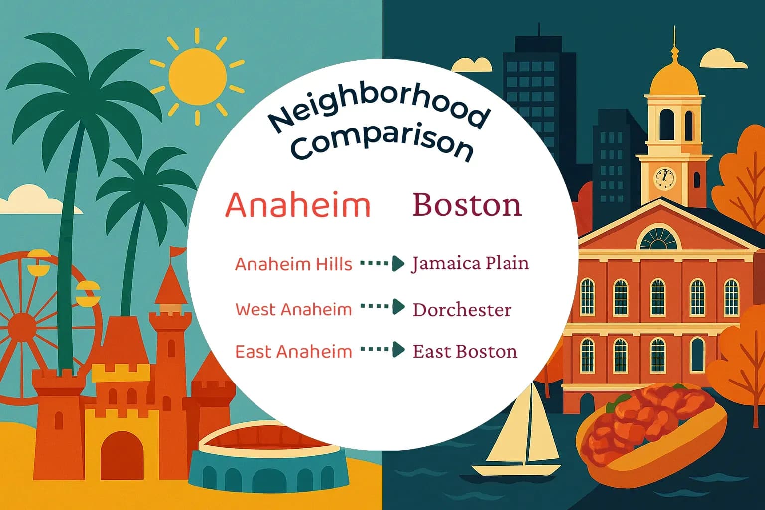 Anaheim vs Boston Neighborhood Comparison