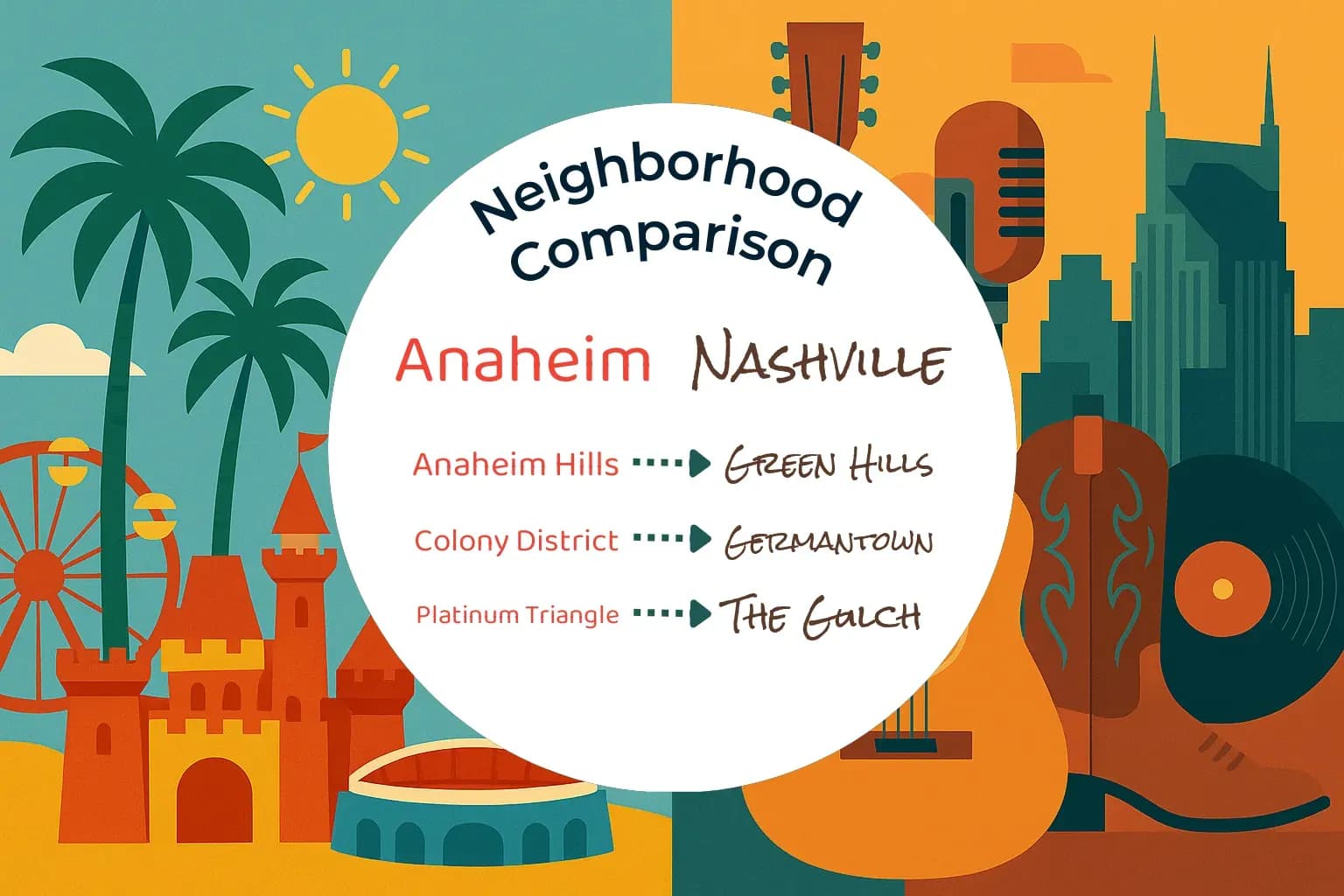 Anaheim vs Nashville Neighborhood Comparison