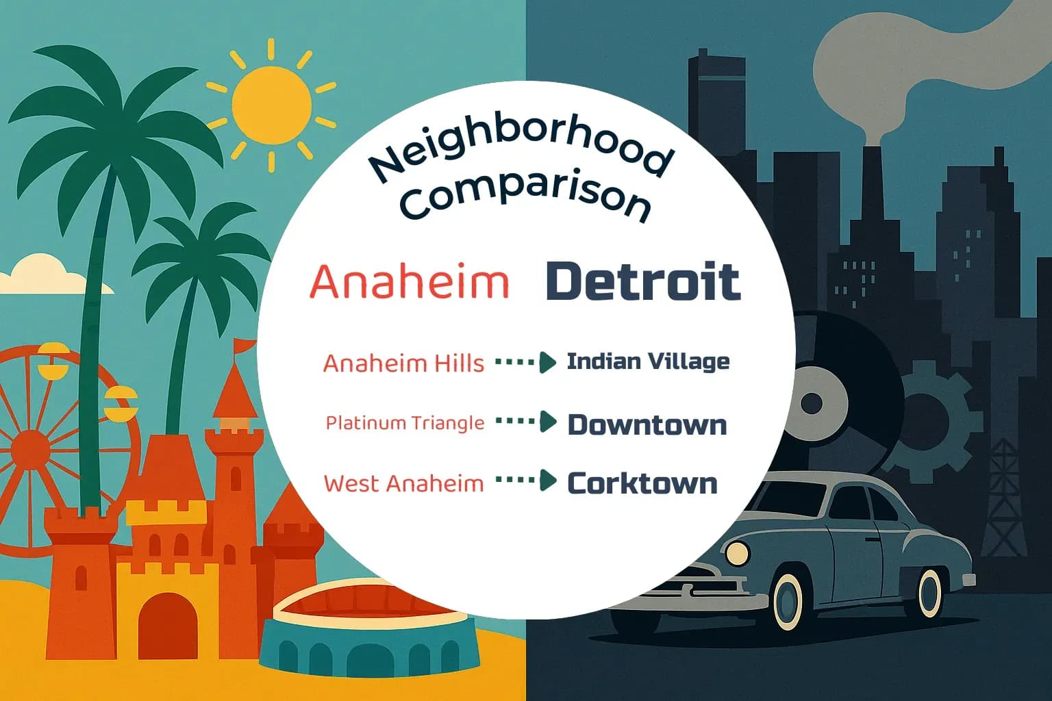 Anaheim vs Detroit Neighborhood Comparison