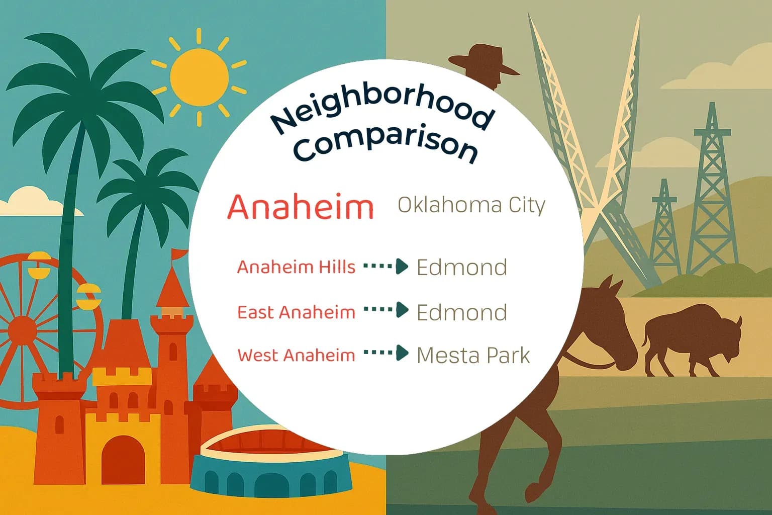 Anaheim vs Oklahoma City Neighborhood Comparison