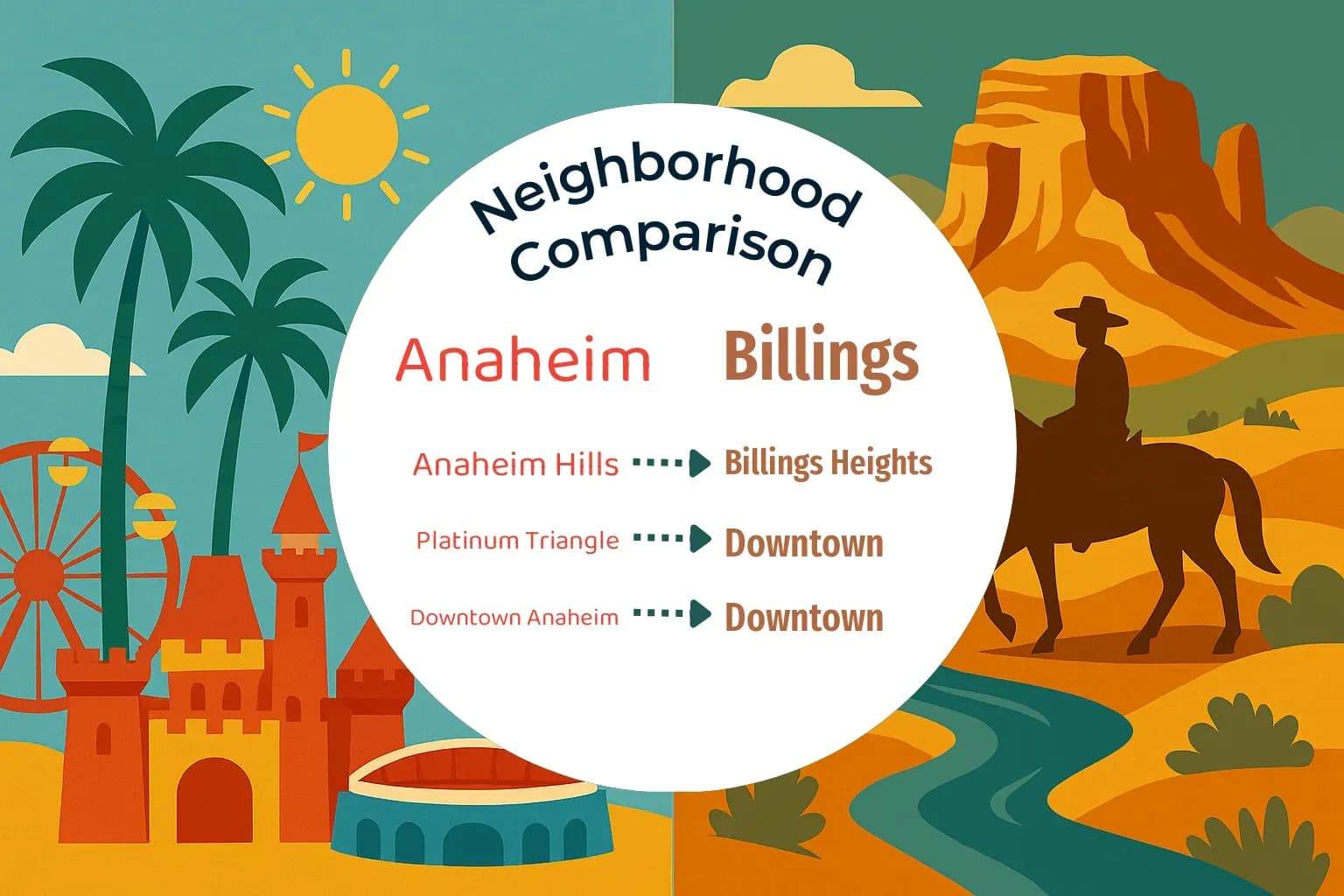 Anaheim vs Billings Neighborhood Comparison