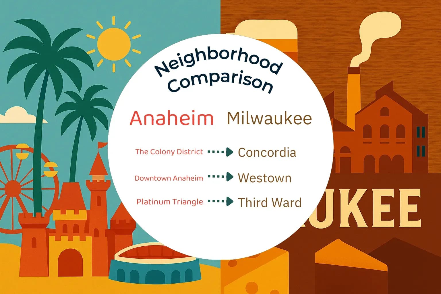 Anaheim vs Milwaukee Neighborhood Comparison