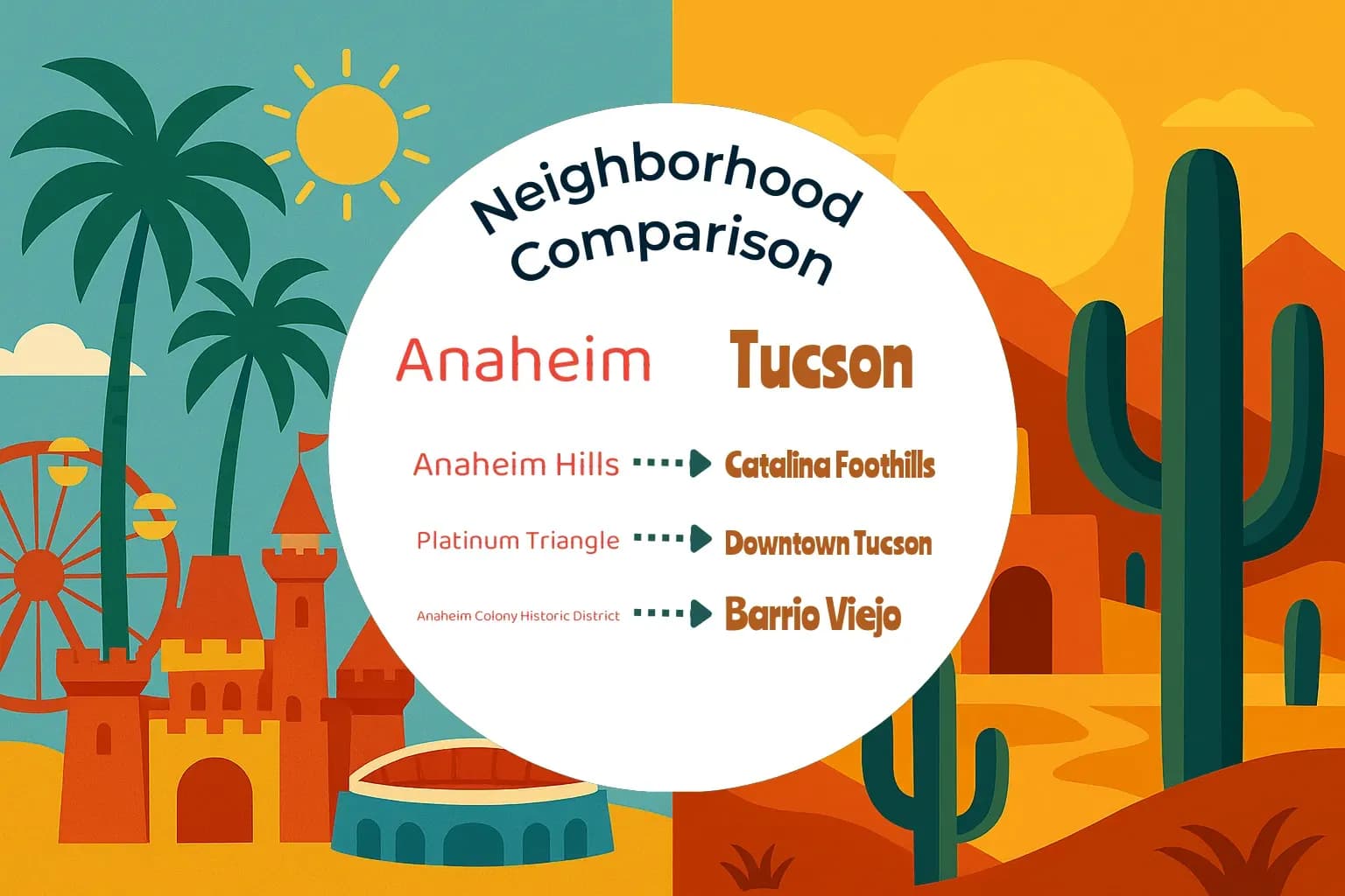 Anaheim vs Tucson Neighborhood Comparison