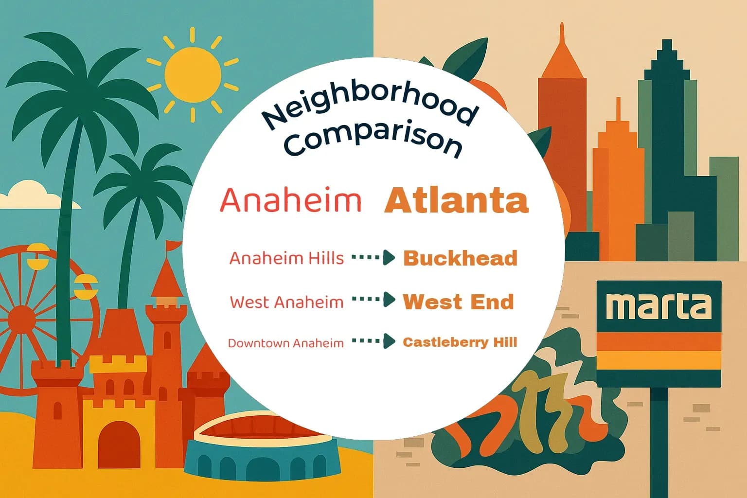 Anaheim vs Atlanta Neighborhood Comparison