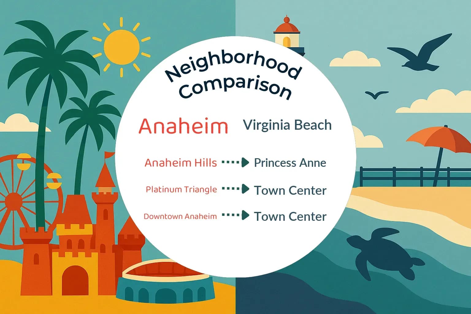 Anaheim vs Virginia Beach Neighborhood Comparison
