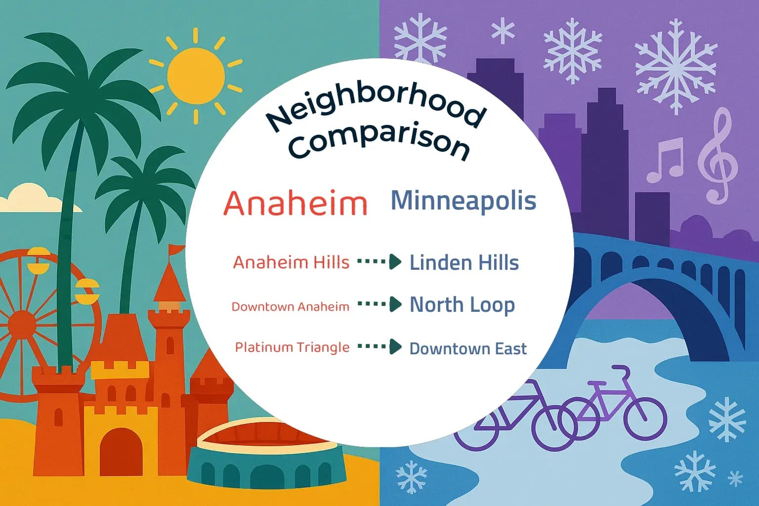 Anaheim vs Minneapolis Neighborhood Comparison