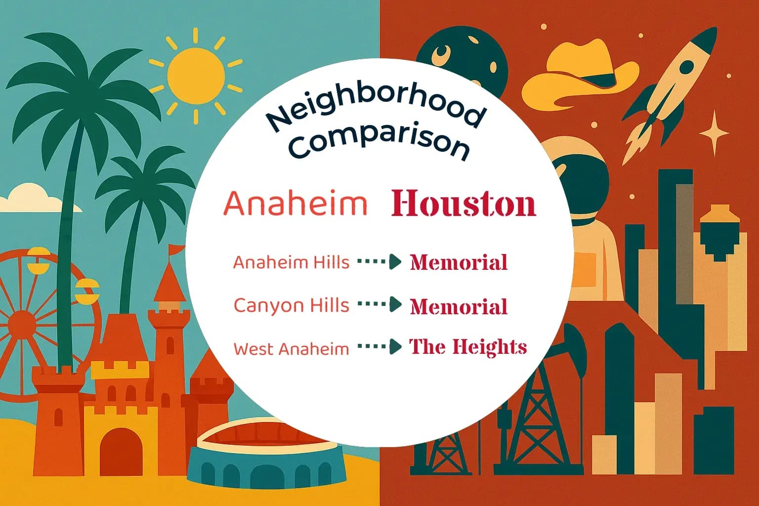 Anaheim vs Houston Neighborhood Comparison