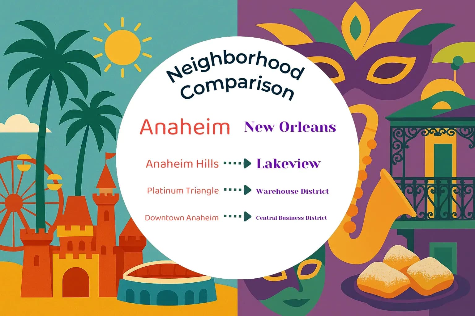 Anaheim vs New Orleans Neighborhood Comparison