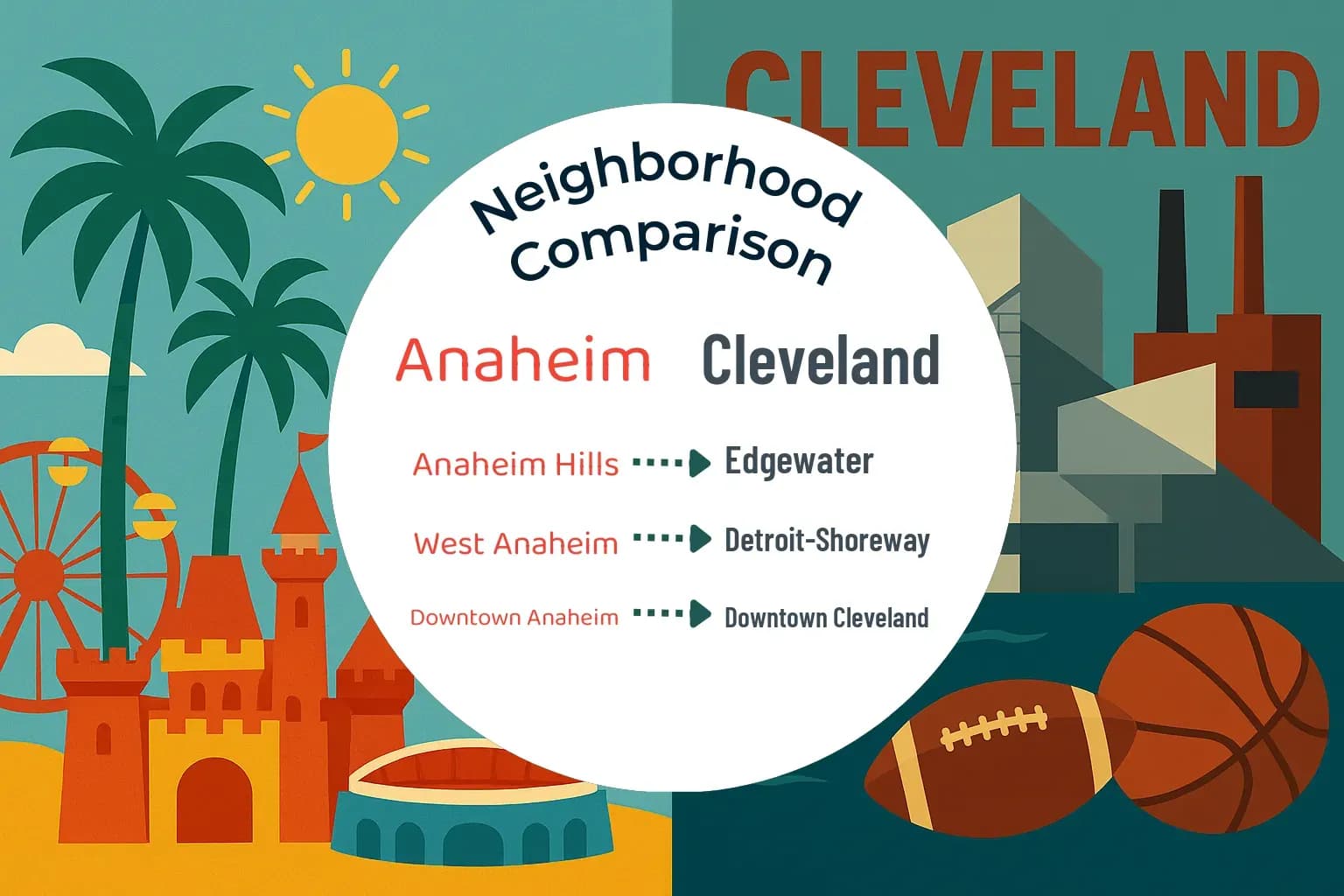 Anaheim vs Cleveland Neighborhood Comparison