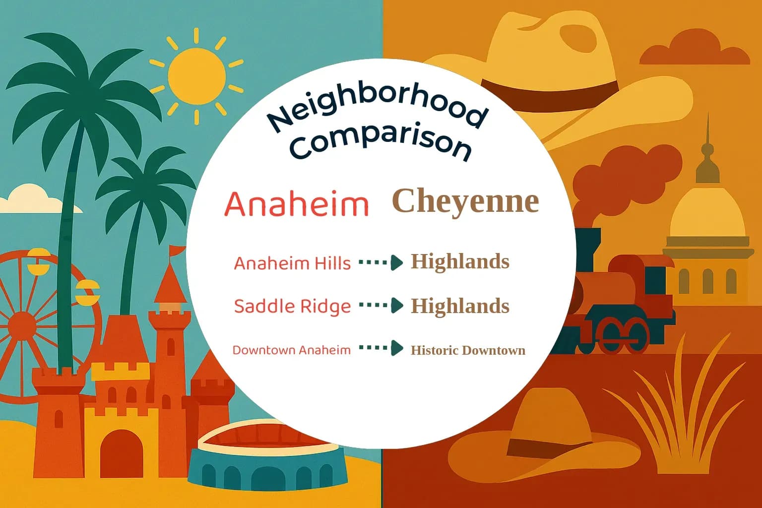 Anaheim vs Cheyenne Neighborhood Comparison