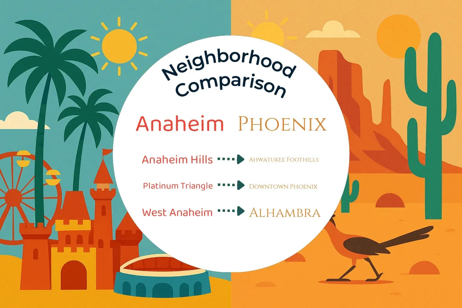 Anaheim vs Phoenix Neighborhood Comparison