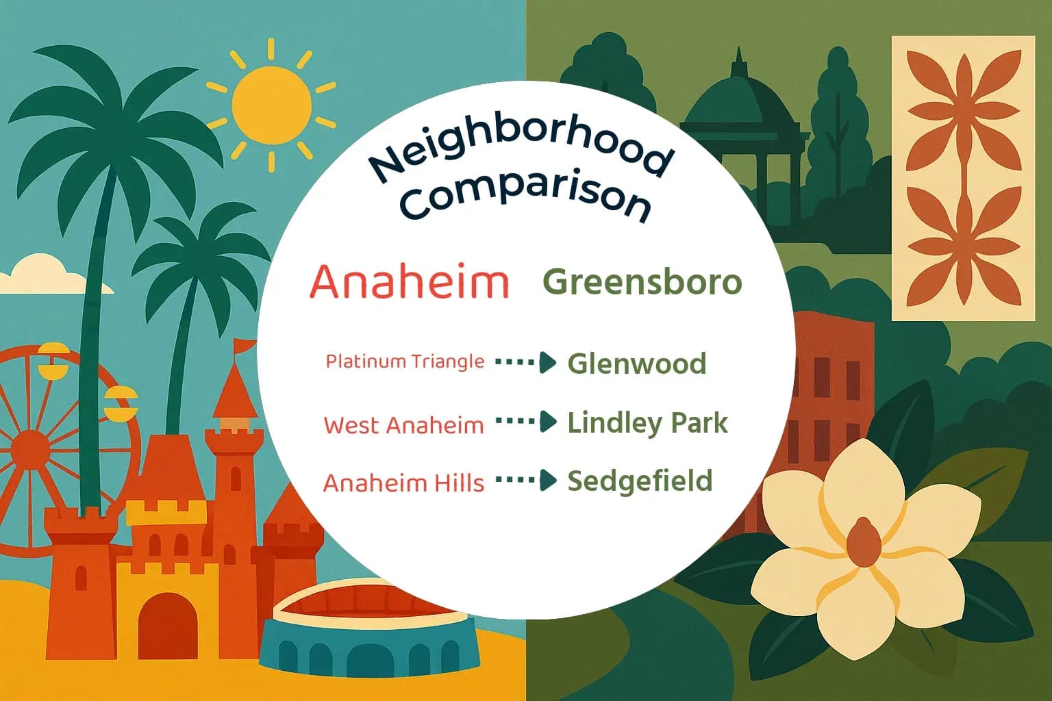 Anaheim vs Greensboro Neighborhood Comparison